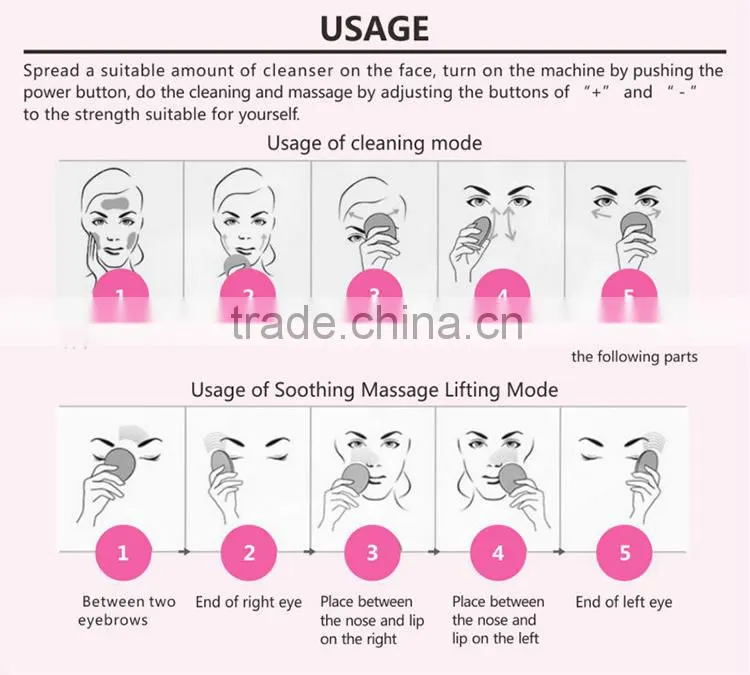 best silicone skin cleaner brush/ultrasonic face washing scrubber