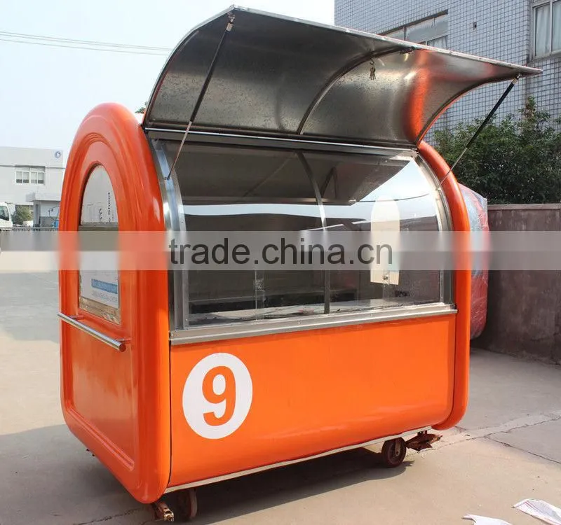 HOT Selling Stainless Steel Street Vending Food Cart Kiosk
