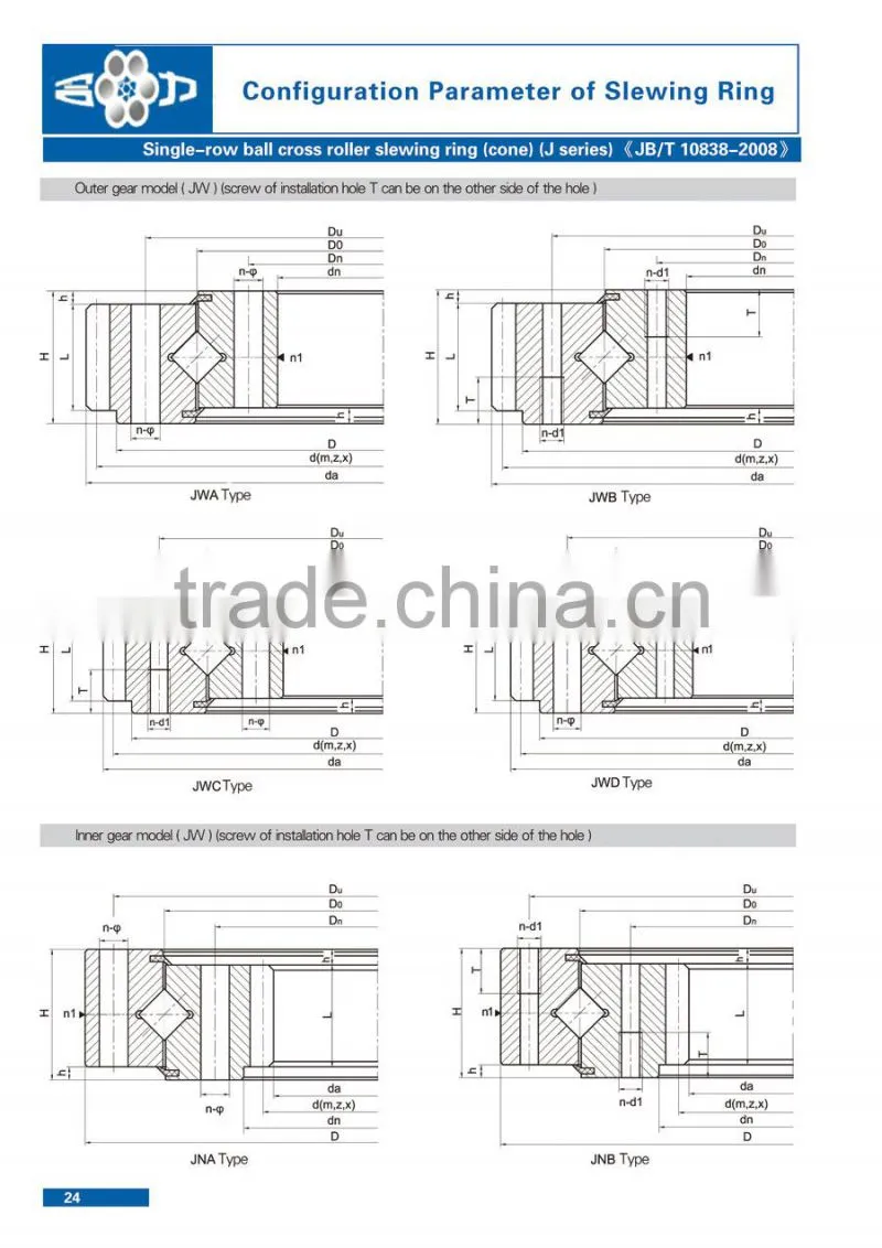Shipyard Cranes 13 Series Crossed Roller Bearings Three Row Roller Slewing Bearing