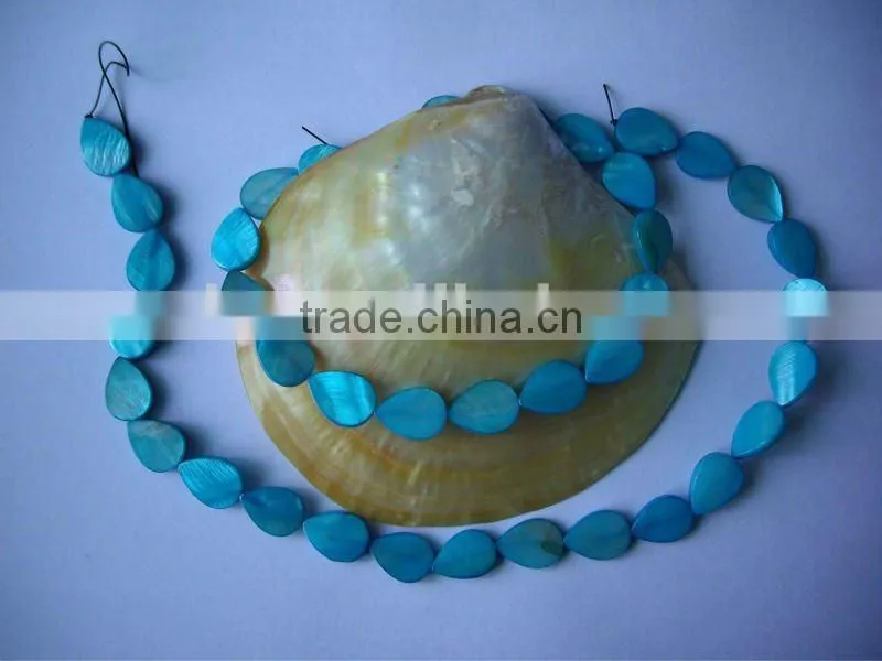 natural drop shape white freshwater mother of Pearl shell beads
