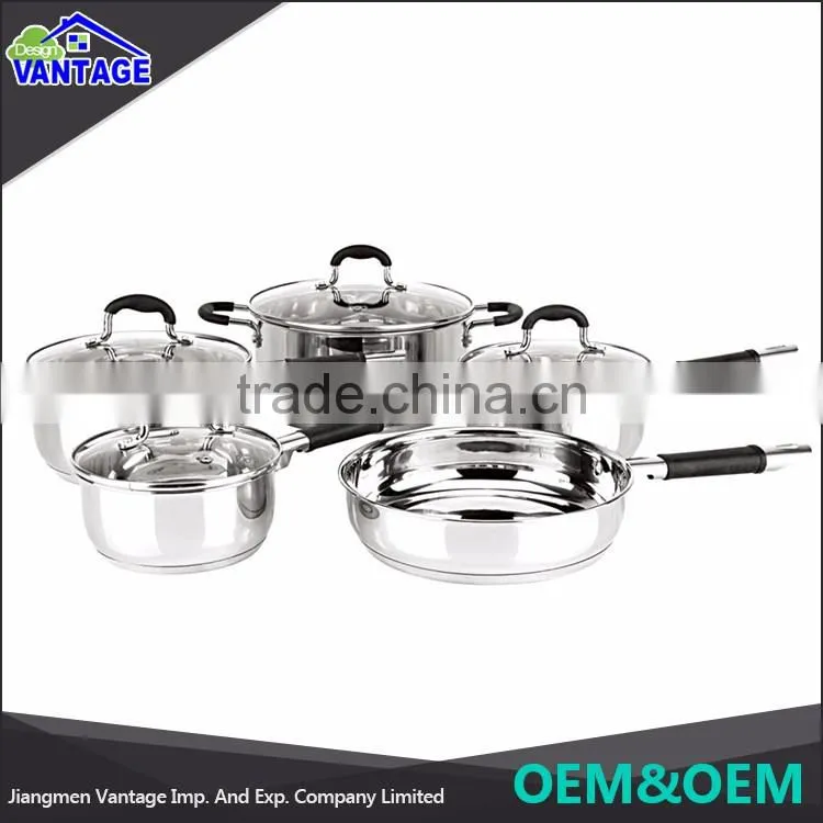 Best Price Alibaba China Italian Mirror Polished Non-stick Induction silicone cooking set