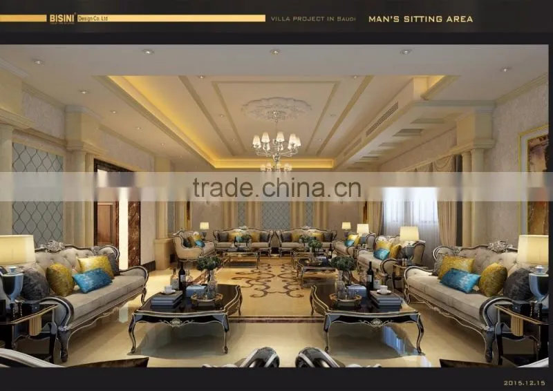 3D European Classic Style Home Rendering Of Main Living Room