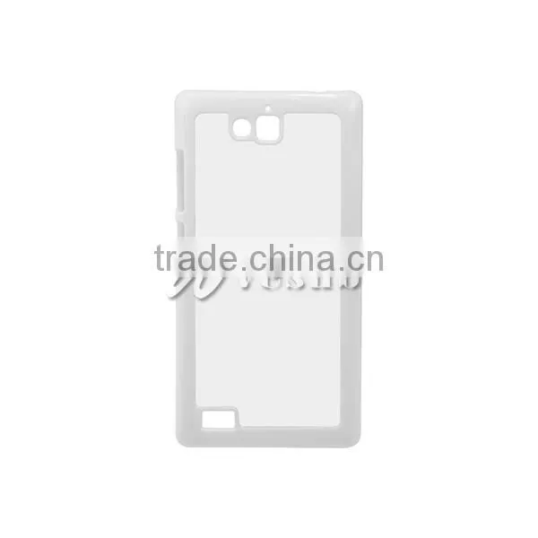 Custom Printed Cute Stylish 2D Sublimation White Color Plastic Mobile Phone Back Cover With Aluminum Sheet For Huawei Honor 3C