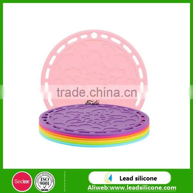 Colorful Round Shape Silicone Table Mat, Heat Resistant Silicone Placemat