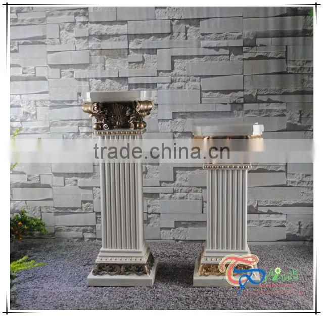 Polyresin Golden Europe Style Wedding Decoration Square Pillars Design