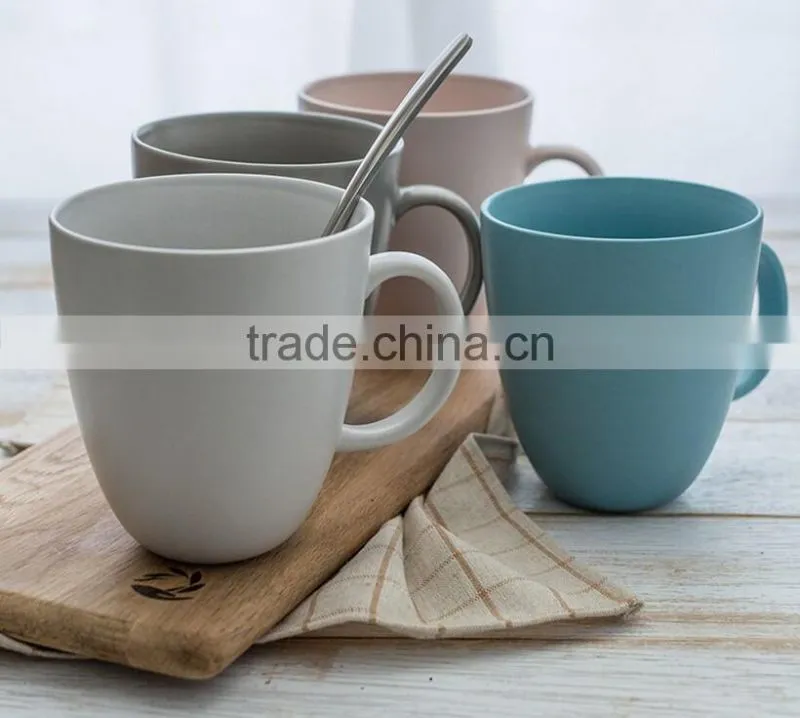 500ml matte ceramic mug with handle