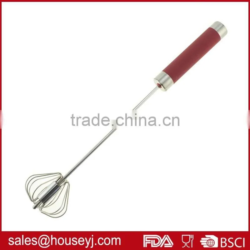 Portable kitchen semi-automatic hand pressure rotary egg beater egg whisk