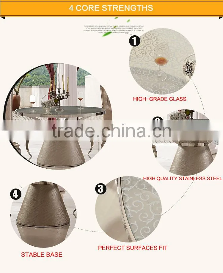 TH379 Cheap Stainless Steel Round Modern Dining Table