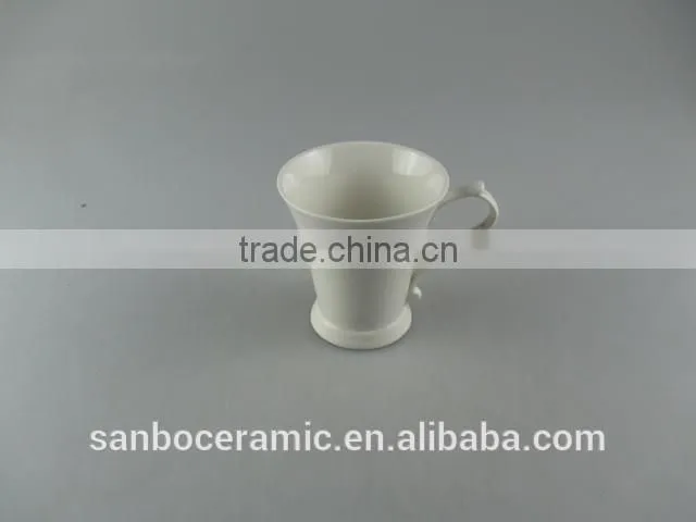 Ceramic plain white coffee cup wholesale