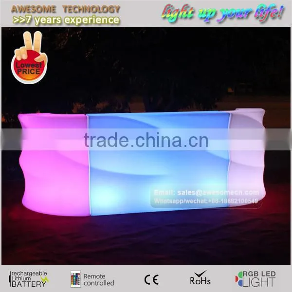 plastic material colourful LED furniture for nightclub / nightclue brothel furniture with led lights