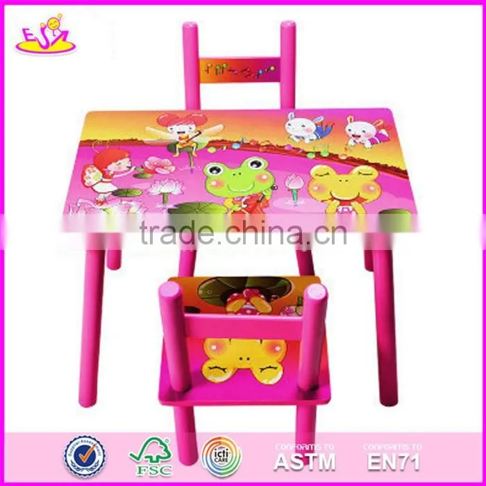 2017 New design home / school / cartoon wooden boys table and chairs W08G199