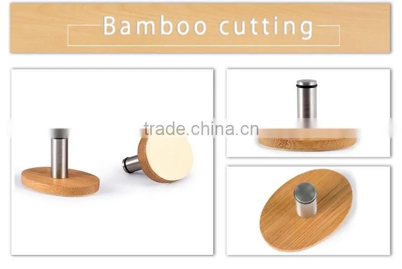 Aonong bamboo clothes hook group/stainless hanging hook/bamboo hanging rack with stainless