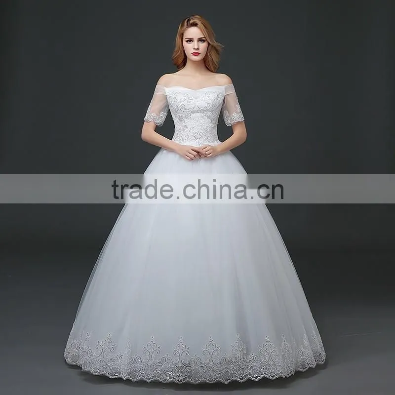 MGOO Elegant Custom Made White Crystal Wedding Dress Ball Gown Beach Bridal Dress Frock Style Tulle Designs Saree