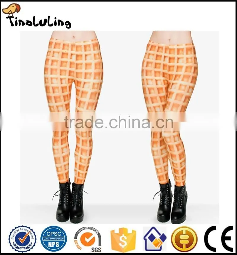 2017 3D Women Printed Leggings for women Waffles pattern leggings fitness pants