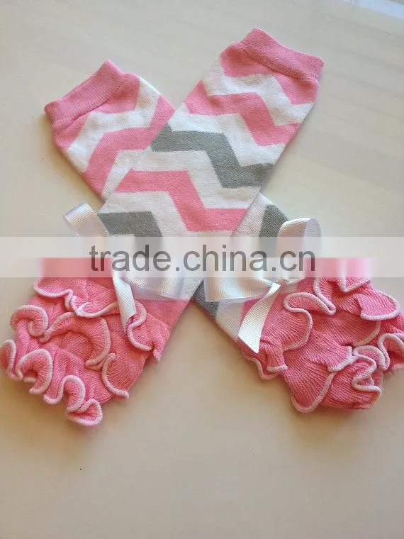 Knitted wool leg warmers lace ruffle leggings print leggings