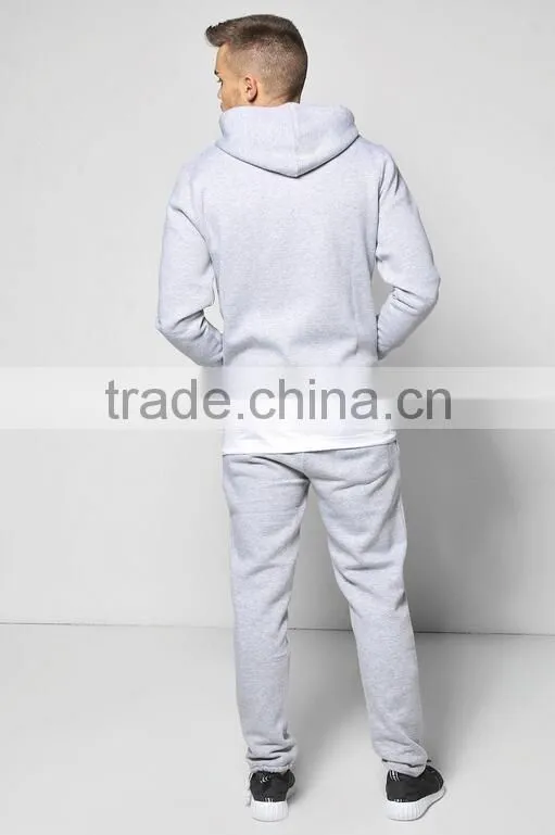 Cheap wholesale plain tracksuit 100% polyester hoodie tracksuit for men