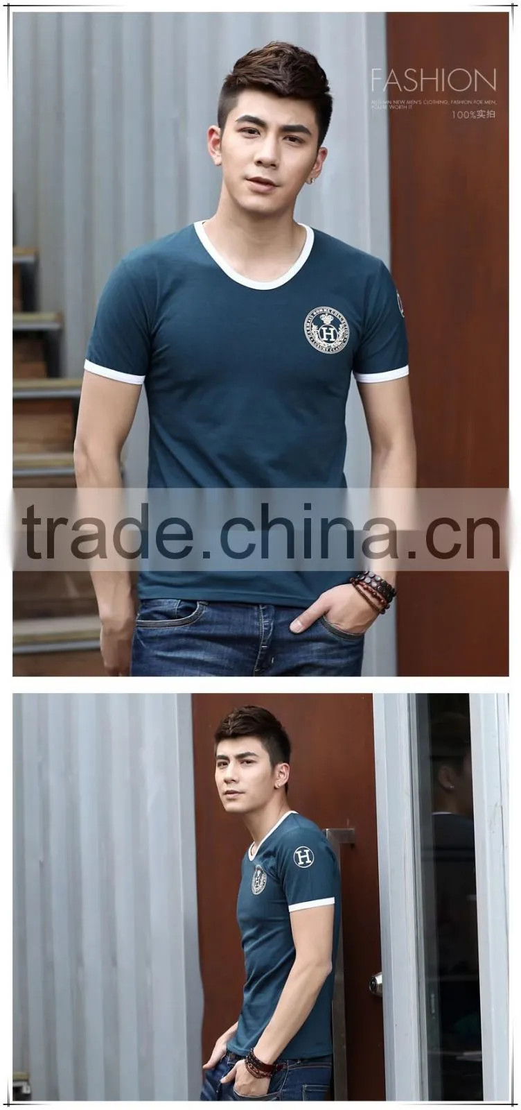 bulksale Newest design Mens 100% cotton washable T-shirt printed customized