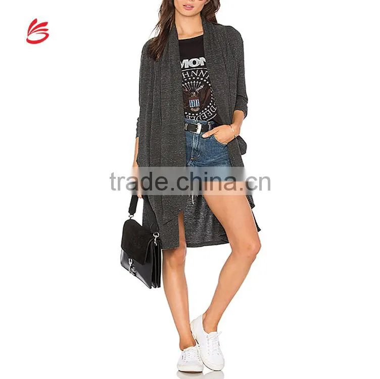 2017 Latest Plus Size Long Sleeve Knee Length Wholesale Knitted Women Long Cadigan Sweater