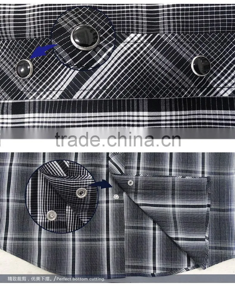 new design short sleeve check men shirts