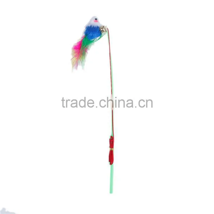 PlasticWand Pet Teaser Mouse Animal Green Bell