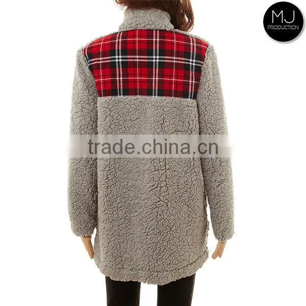 wholesale quarter zip jacket oversized sherpa fleece pullover