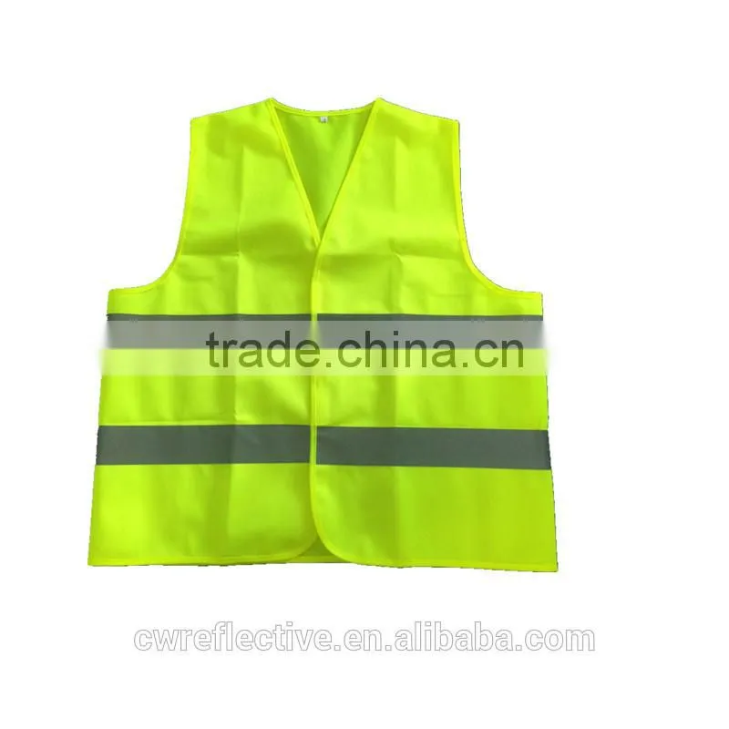 brigh yellow soft mesh kids reflective safety straps vest running