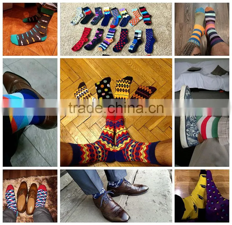 Wholesale diamond combed cotton mens socks