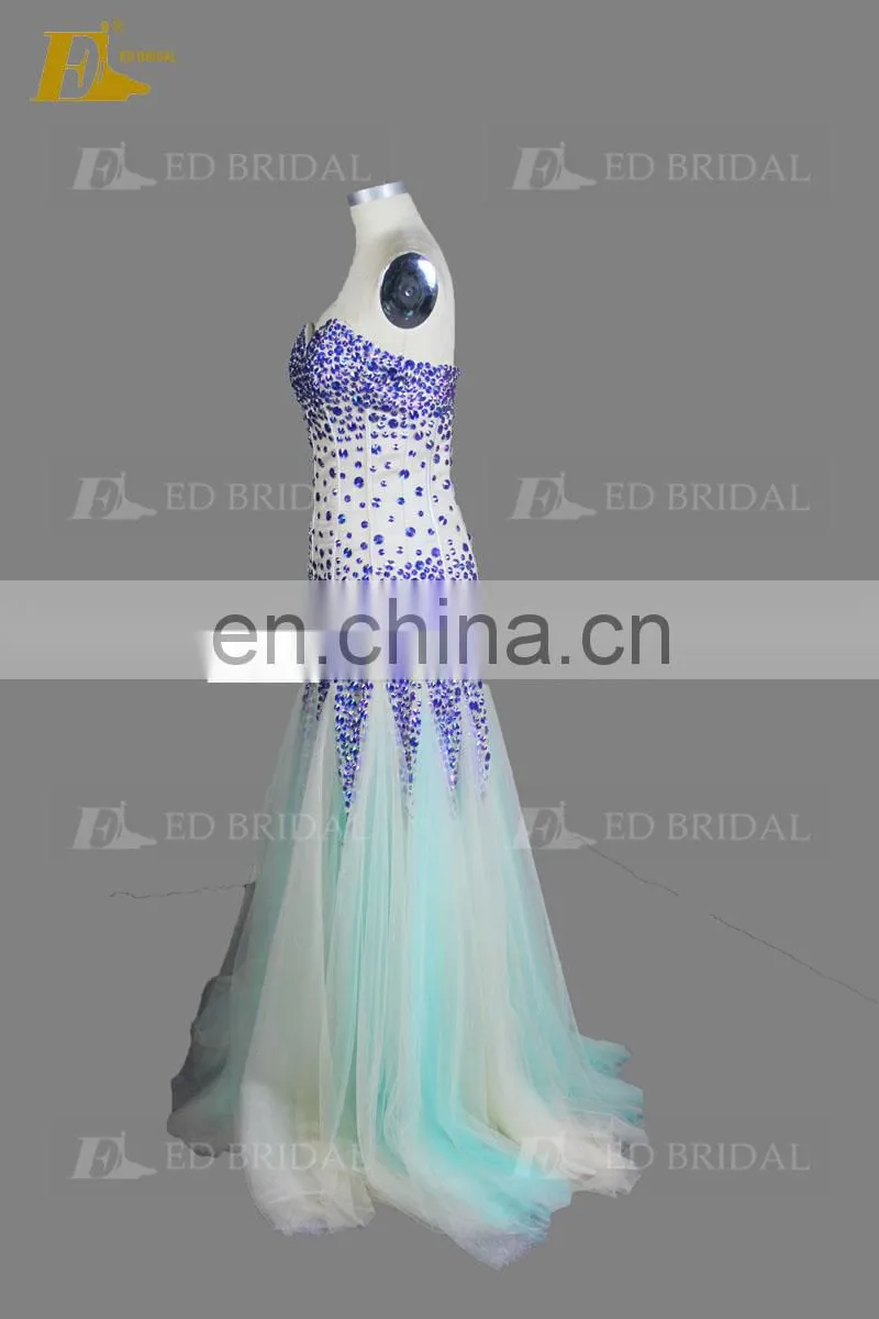 Mermaid Stone Beaded Colorful Real Sample Pictures Full Length Party African Evening Dresses
