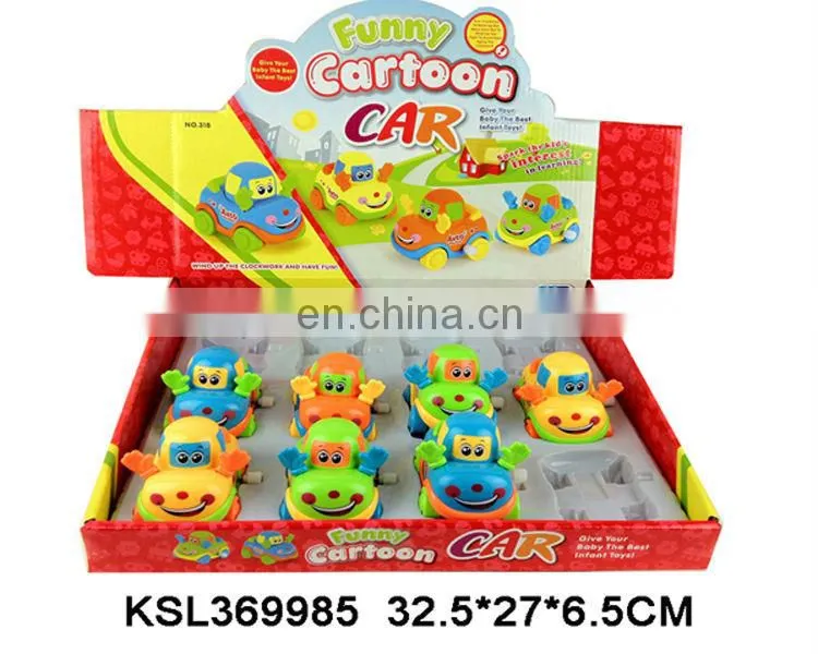 Funny cartoon wind up plastic car toys