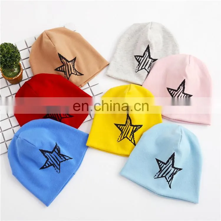 High quality fashion printed star cotton baby hats&caps