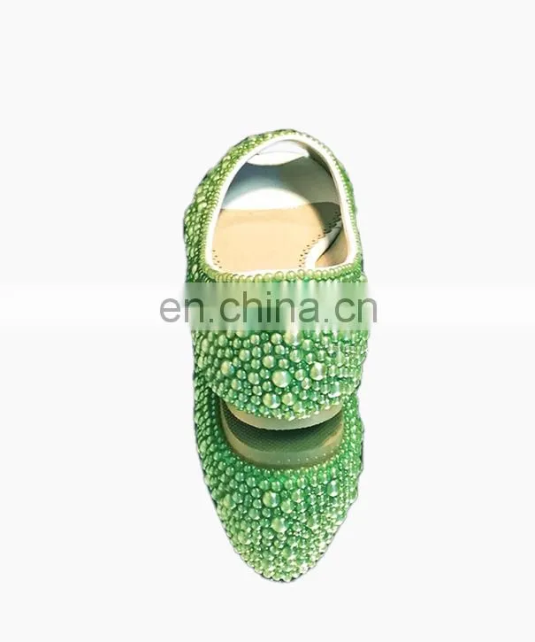 Green Pearl Bridal Classic open /peep toe Flats offer drop ship