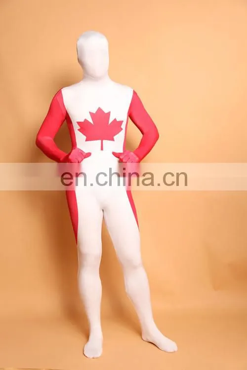 Canadian Flag Zentai Second Skin Canada Suit Fancy Dress Costume All Sizes