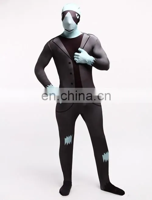 Dark Gray Business Zentai Second Skin Pilot Tuxedo Suit Fancy Dress Costume