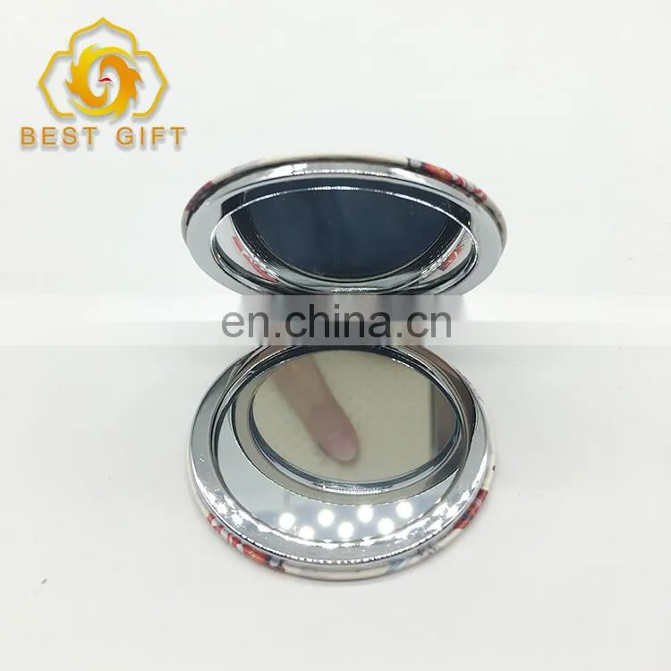Customized Printing Mini Folding Leather Makeup Mirrors