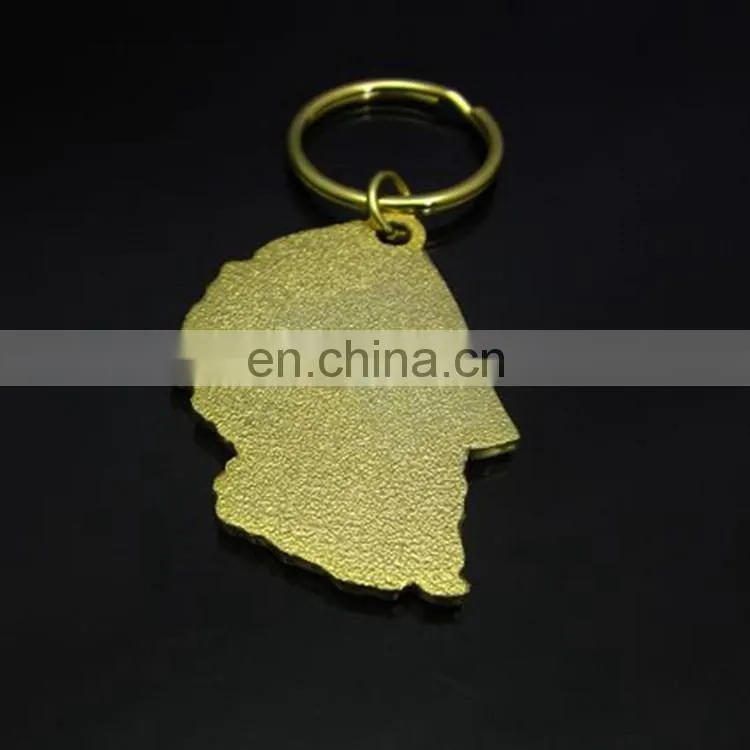 Custom Shiny Gold Color Metal Keychain Key Ring Key Holder