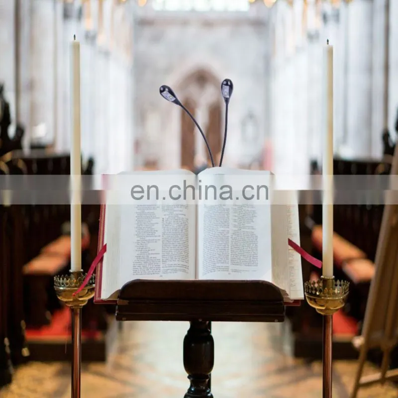 Music Stand Light, USB and AAA Battery Operated, Reading Lamp in Bed, 4 Brightness Levels, Clip on LED Book Lights