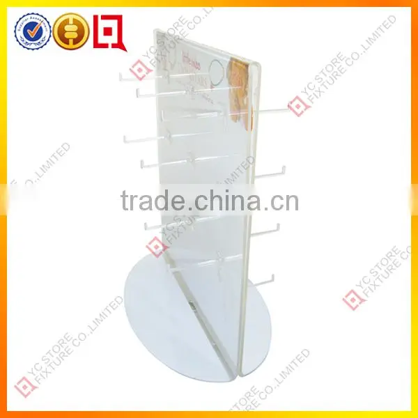Double Side with hooks Acrylic jewellery Countertop Display stand