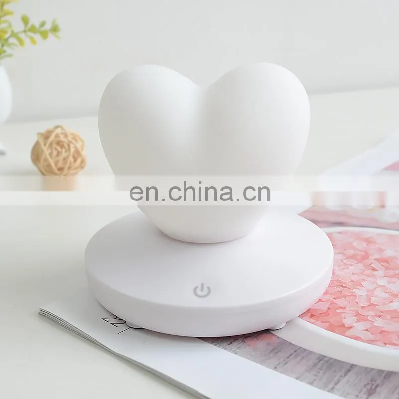 Amazon hot sale silicone heart shape led romantic atmosphere lamp for gift
