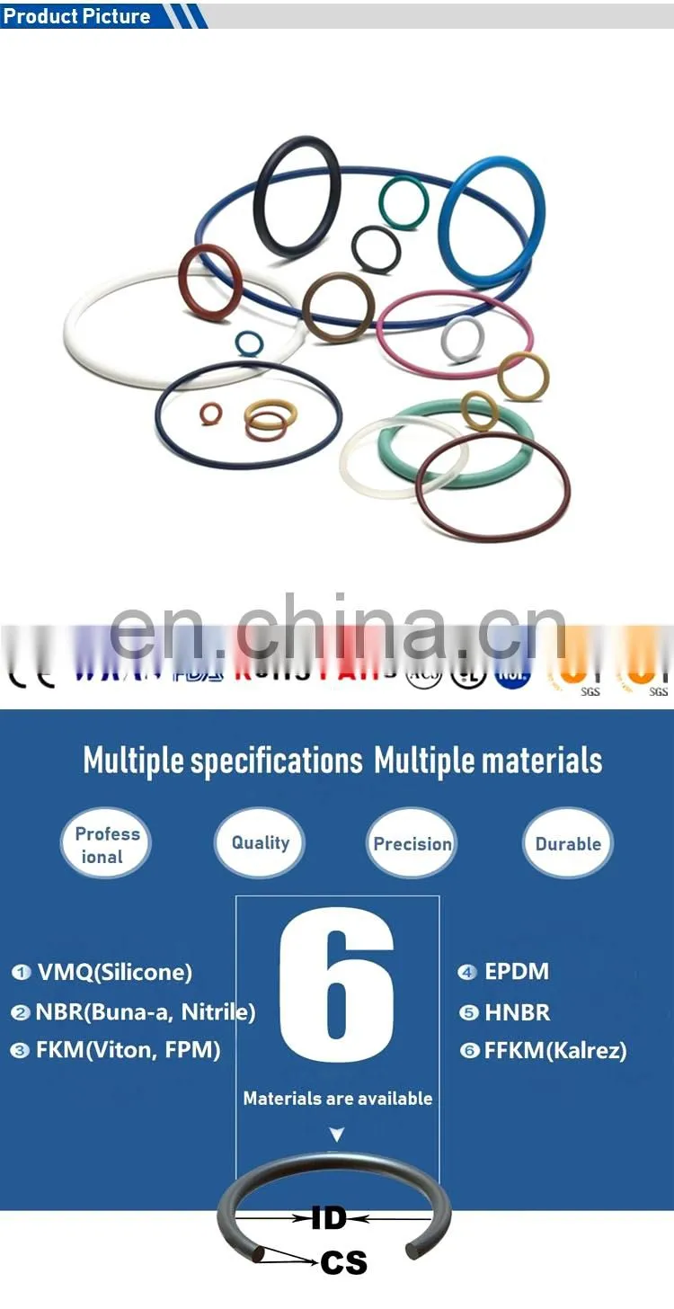 High Quality Standard O-Ring Rubber Seals O Ring Nitrile FKM VMQ High Temperature Resistant ORing