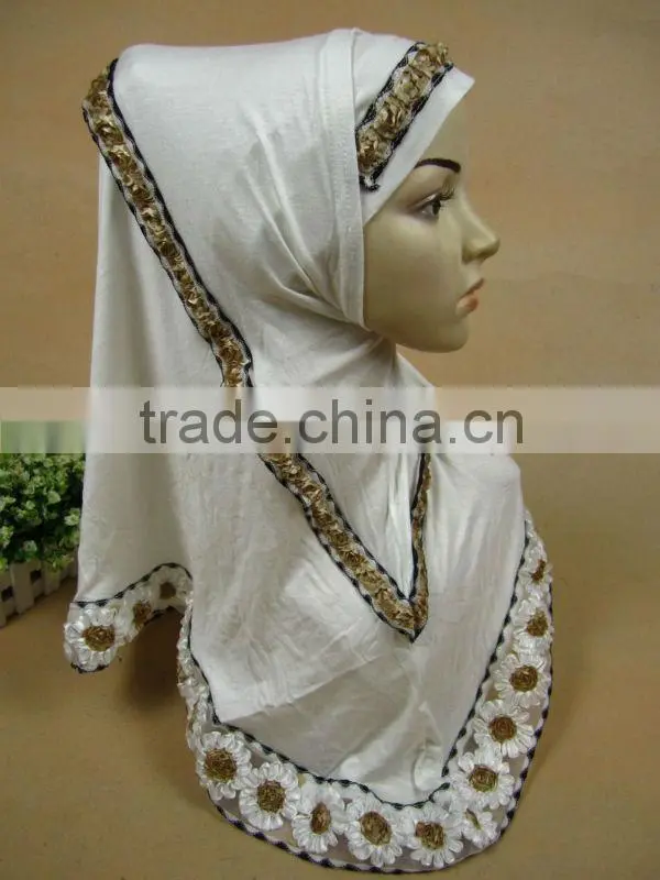 A515 Flower design 2 piece cotton Al- Amira hijabs