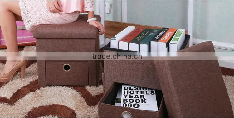 Yes Folded Brown Folding Storage Ottoman