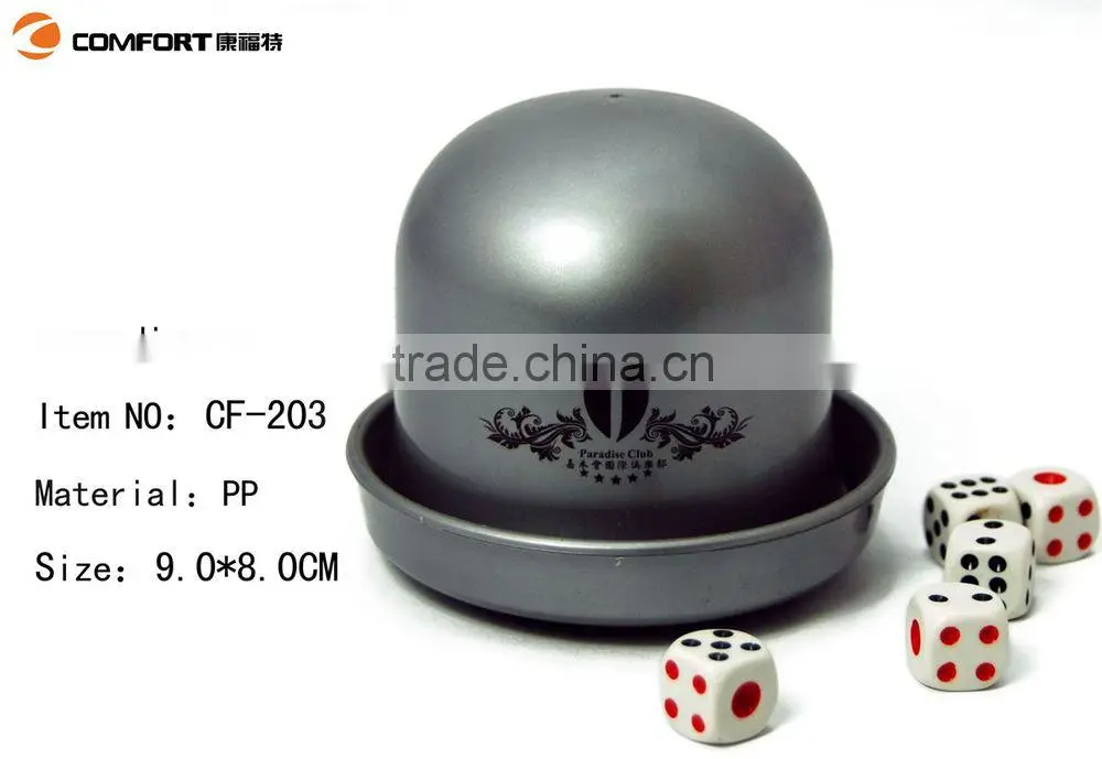 red/black/yellow round casino dice