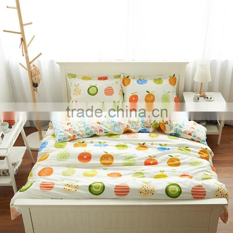 2016 chinese factory price high quality bedding set cotton cartoon bed sheet set