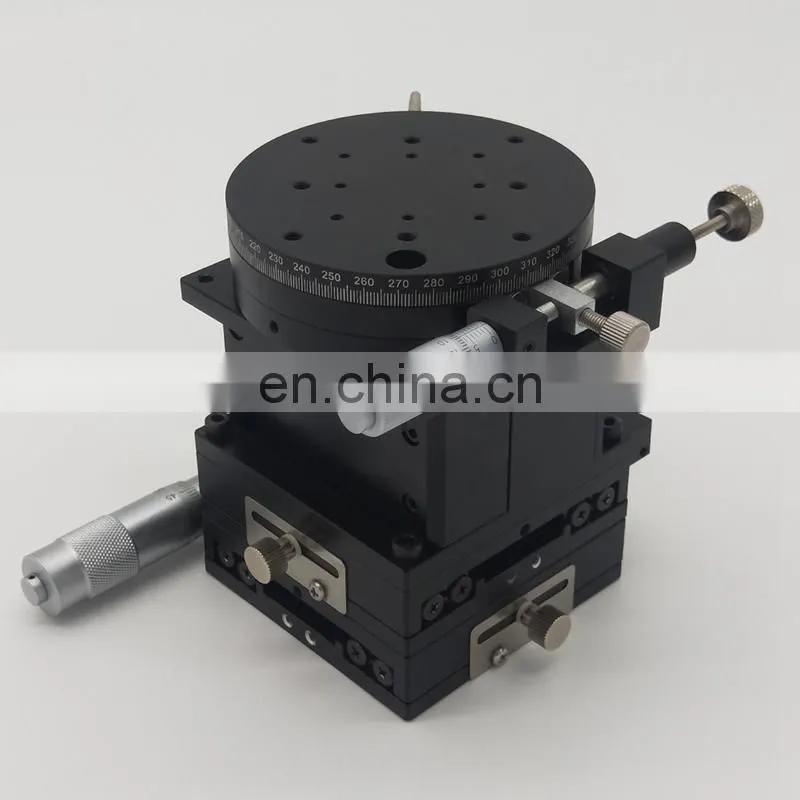 80x80mm Crossed Guide Rail SEMXYZR-80 XYZR 4-Axis Micrometer Linear Stage Manual Linear Stage