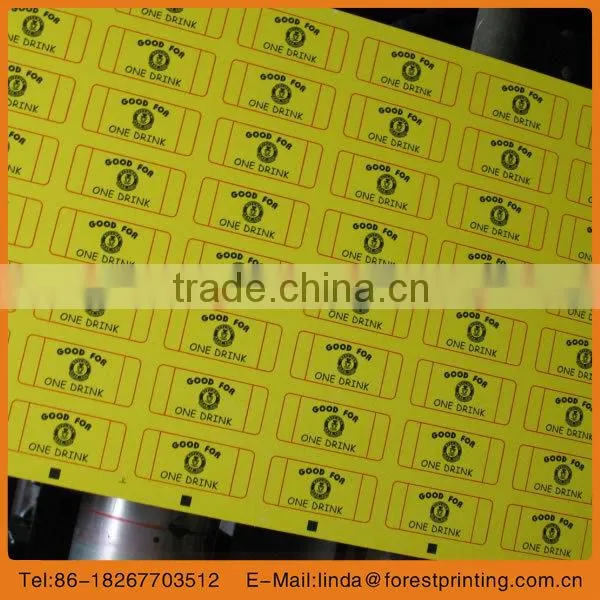 2014 hot sale restaurant series admisson ticket raffle ticket official sale ticket rolls meeting ticket