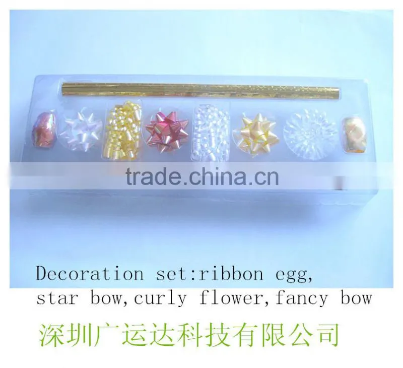 2016 Festive metalic star ribbon bow,10cm dia iridescent fancy bow, gift wrapping paper