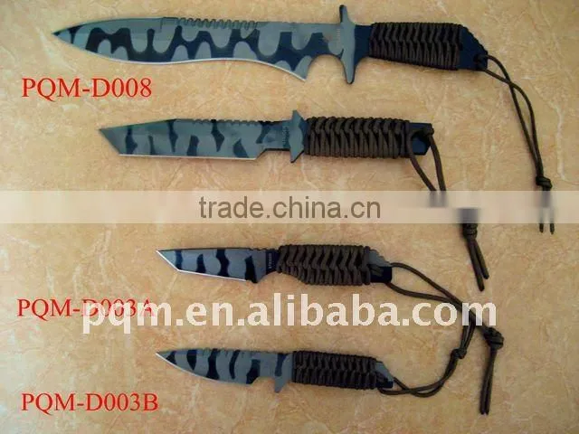 Damascus hunting camouflage color survival knife 009