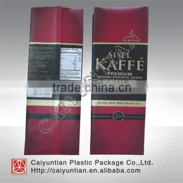 Aluminum Tin Tie tea bags with window/valve custom stand up pouch Quad-sealing stand up bag