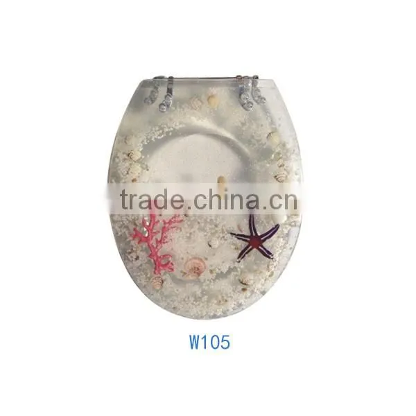 Sanitary transparent resin shower novelty western family slow drop toilet seat