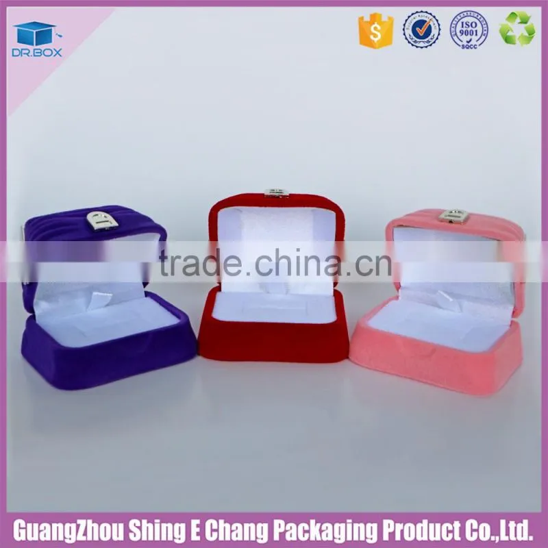 2016 Fancy bag shaped custom logo cardboard printed velvet paper jewelry box/foam inserts for jewelry box
